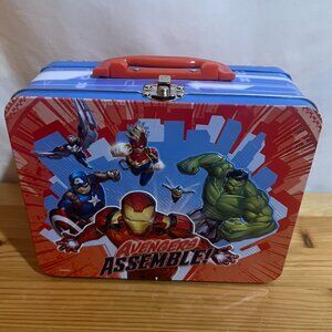 Marvel Comics Avengers Assemble Tin Lunchbox Hulk Iron Man Wasp Used Good Condit